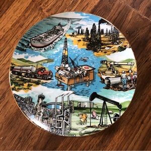 Vintage 1978 World Wide Art Studios 10 inch decorative plate agriculture theme